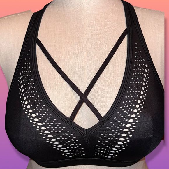 Victors Secret Victoria Sport Black Crossback Sports Bra Size Large - Picture 1 of 6